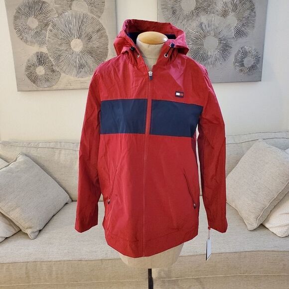 Tommy Hilfiger Sport Hooded Fleece Windbreaker Jacket size Medium - Picture 2 of 11